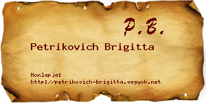 Petrikovich Brigitta névjegykártya
