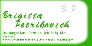 brigitta petrikovich business card